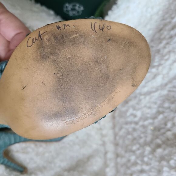 Le Soulier de jerome Lee Turquoise Snakeskin Textured Heels‎ - Picture 7 of 7